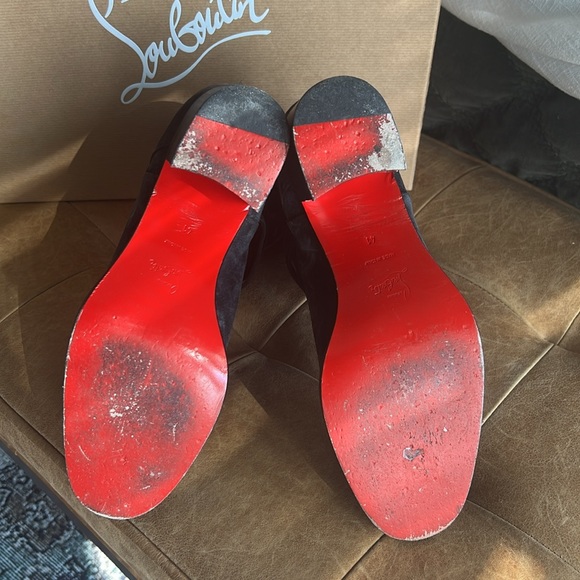 💯Christian Louboutin Karistrap 70 Veau Velours boots Charbon size 41 - Picture 6 of 6